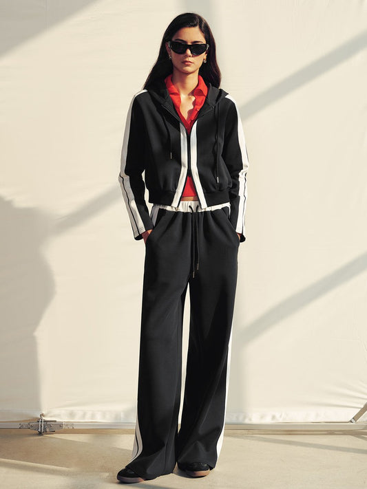 Striped Hooded Tracksuit Set